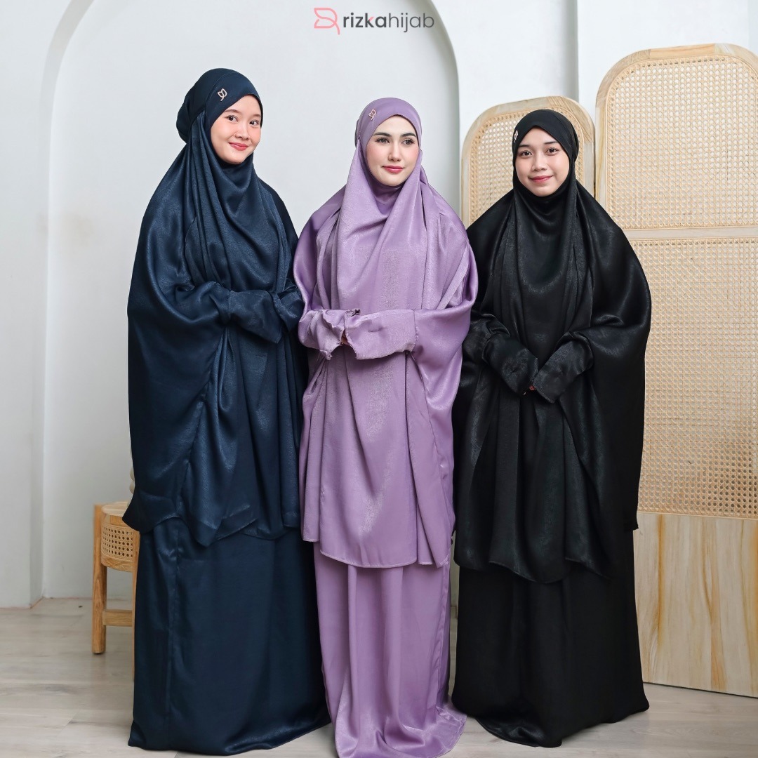RIZKA HIJAB New Khadijah Mukena Multifungsi Terusan Jumbo Premium Dewasa Adem Menutup Dagu Telekung