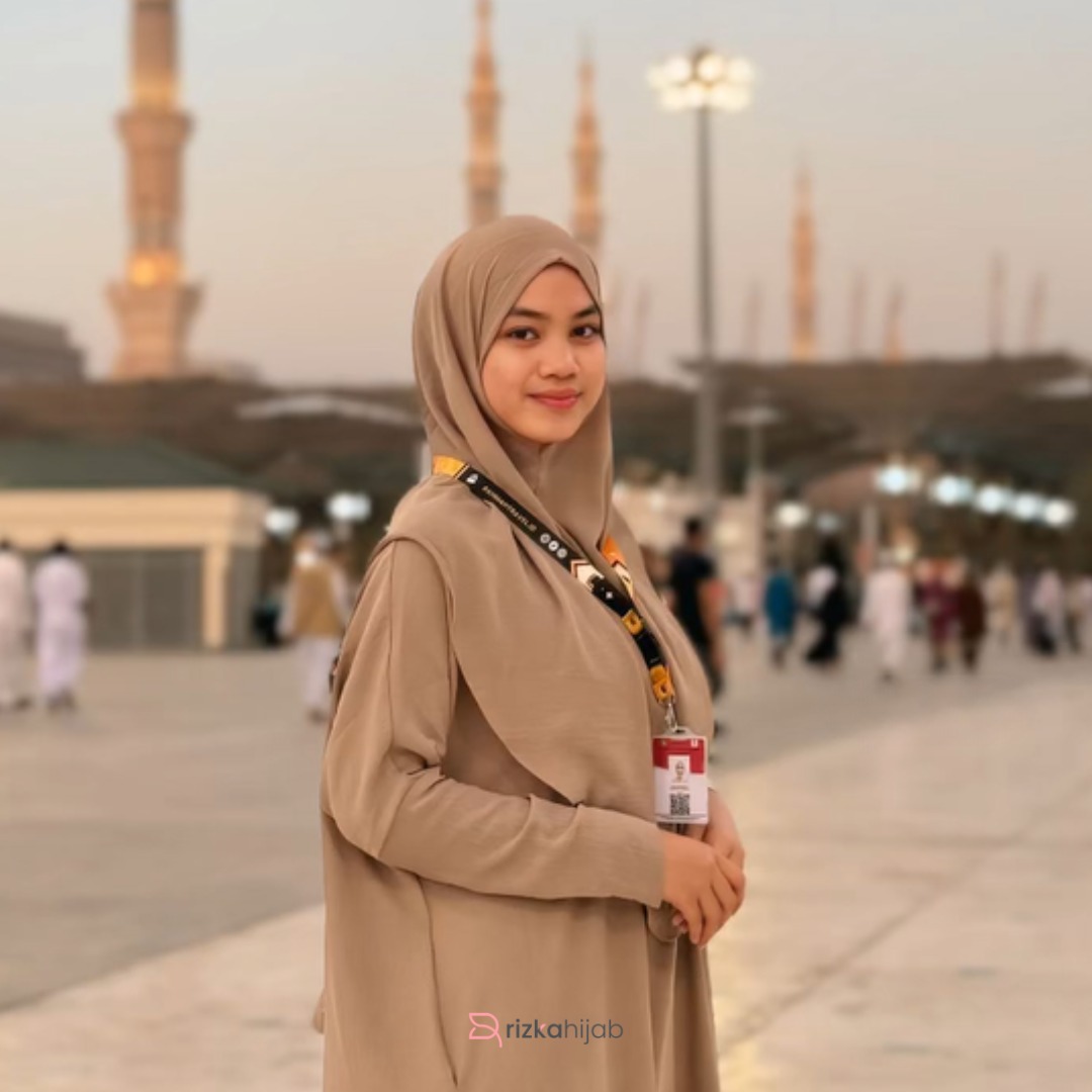 RIZKA HIJAB Mecca Set Abaya Bergo Khimar Gamis Syar'i Crinckle Adem Polos Arab Umroh Haji