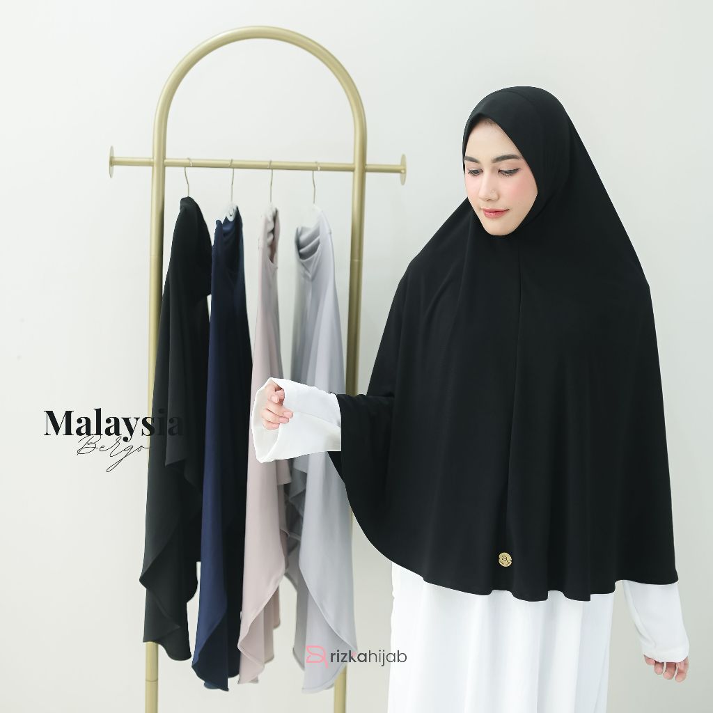 RIZKA HIJAB Liza Bergo Syar'i Small and Big Jersey Instan Premium Dagu Polos Arab Umroh Haji
