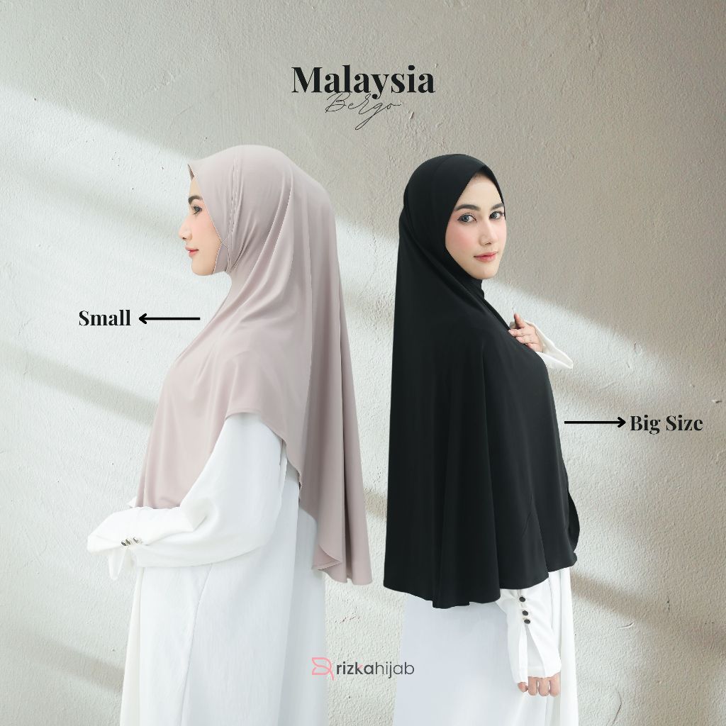 RIZKA HIJAB Liza Bergo Syar'i Small and Big Jersey Instan Premium Dagu Polos Arab Umroh Haji