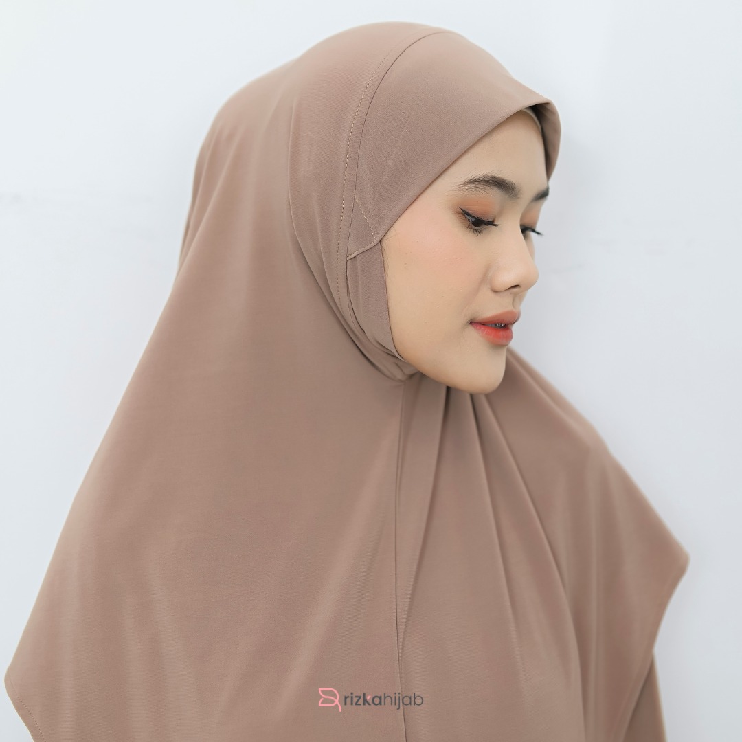 RIZKA HIJAB Liza Bergo Syar'i Small and Big Jersey Instan Premium Dagu Polos Arab Umroh Haji