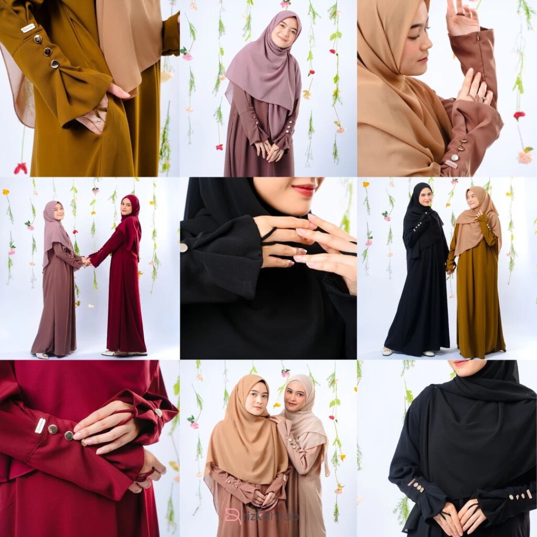 RIZKA HIJAB Hafshah Abaya Wolfis Premium Umroh Haji Mewah Elegan Turkey Wanita Muslim