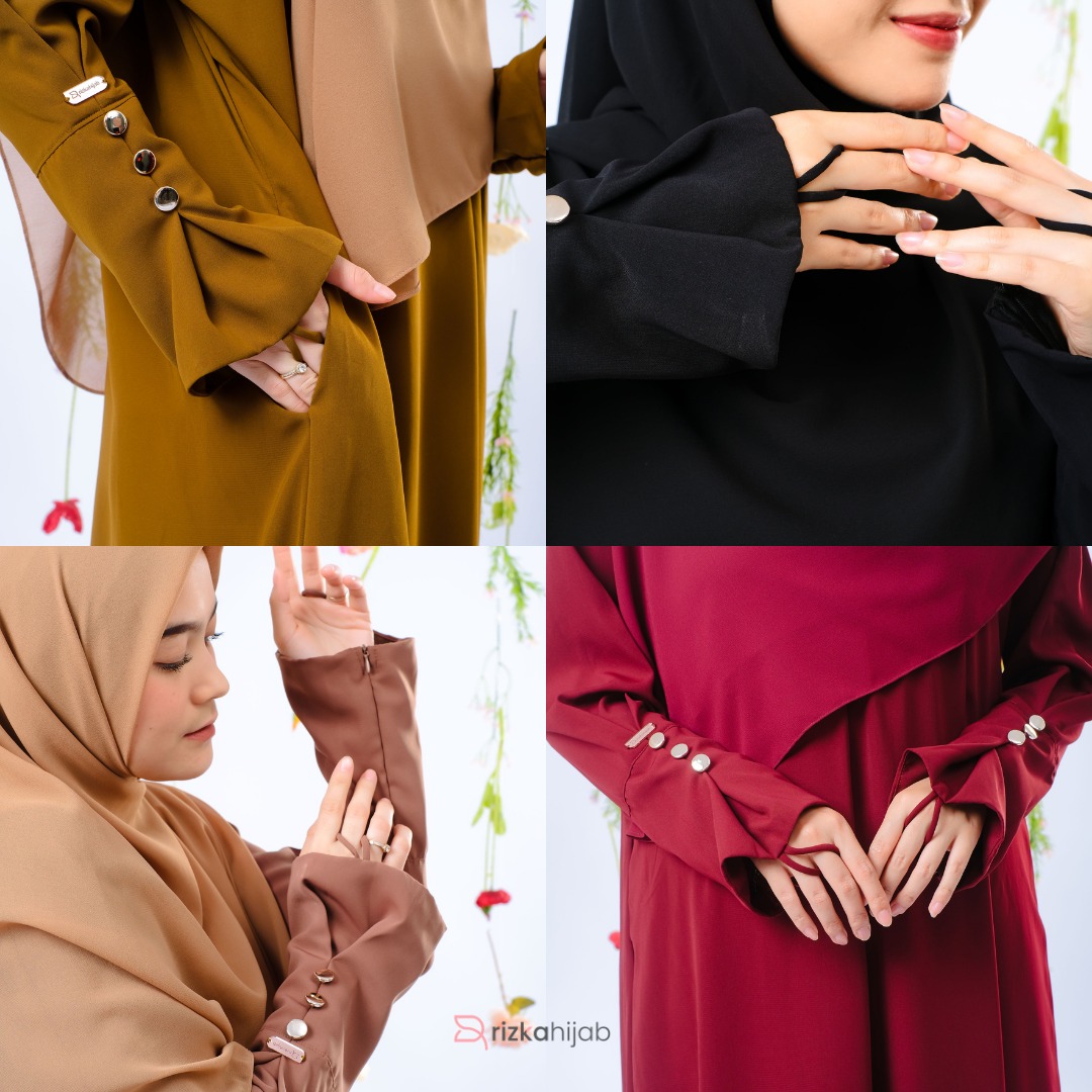 RIZKA HIJAB Hafshah Abaya Wolfis Premium Umroh Haji Mewah Elegan Turkey Wanita Muslim
