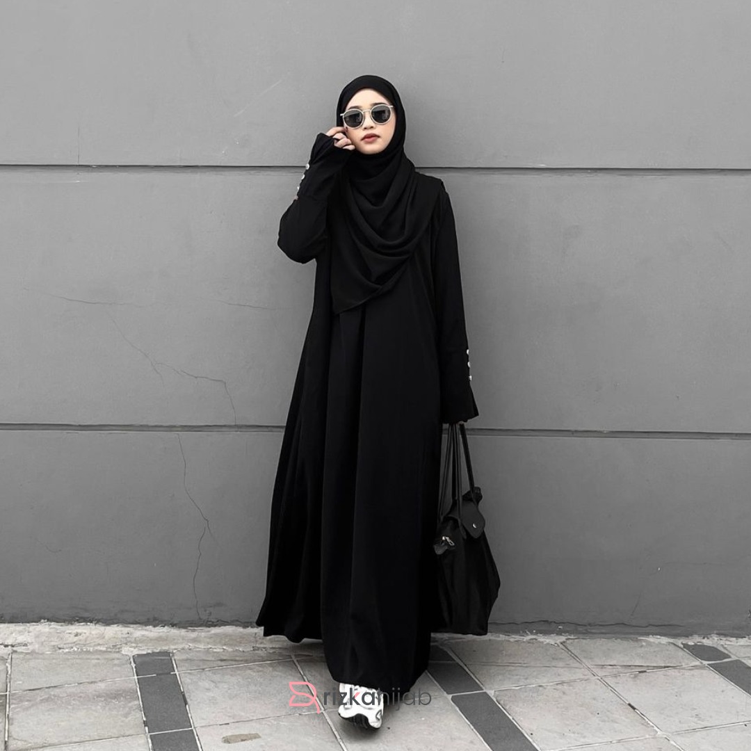 RIZKA HIJAB Hafshah Abaya Wolfis Premium Umroh Haji Mewah Elegan Turkey Wanita Muslim