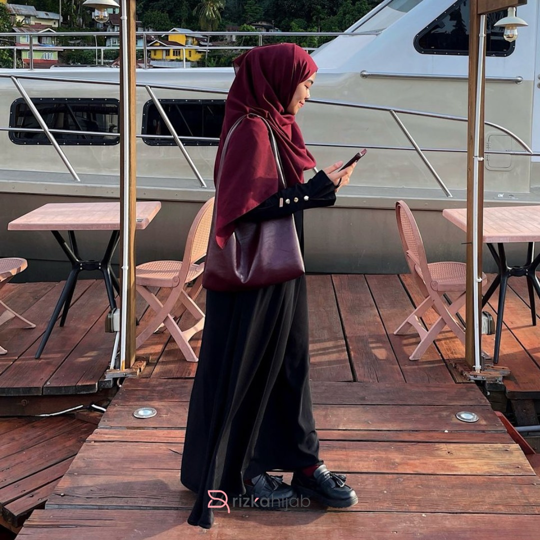 RIZKA HIJAB Hafshah Abaya Wolfis Premium Umroh Haji Mewah Elegan Turkey Wanita Muslim