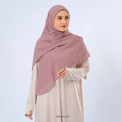 Image of RIZKA HIJAB Meena Hijab Oval Kerudung Segi Empat Khimar Malay Ceruty Jumbo Syari
