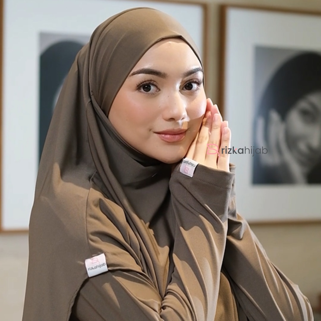RIZKA HIJAB - Rawda Abaya Jersey Set French Khimar Gamis Syar'i Turkey Arab Umroh Haji Mewah