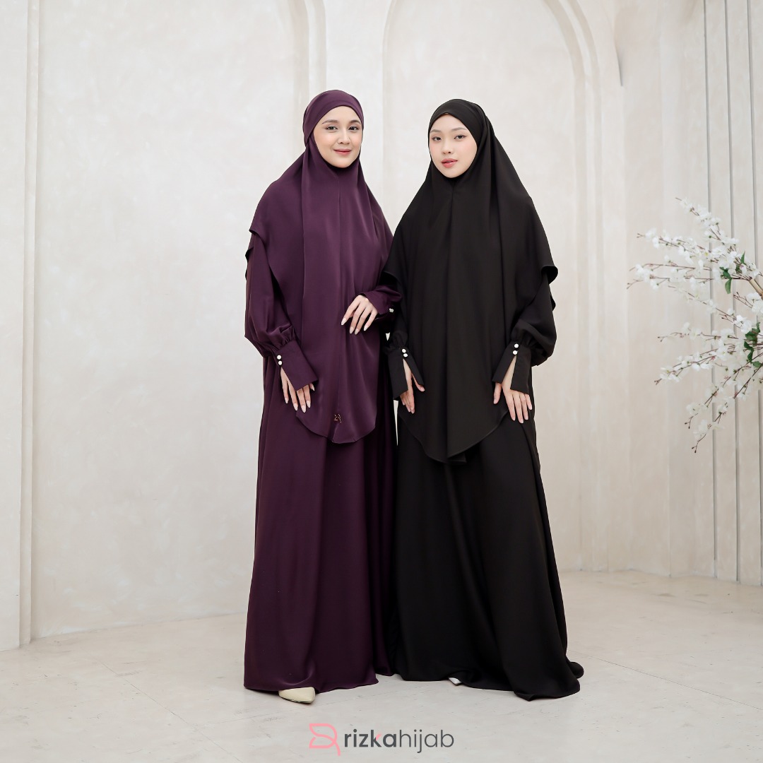RIZKA HIJAB Jena Abaya Set Khimar Anti UV Khiban Khimar Bandana