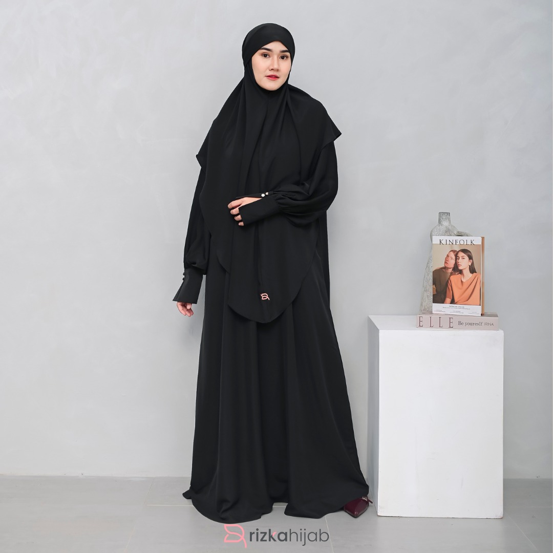 RIZKA HIJAB Jena Abaya Set Khimar Anti UV Khiban Khimar Bandana