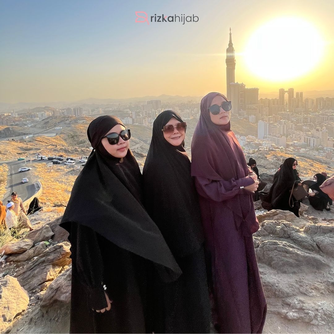 RIZKA HIJAB Jena Abaya Set Khimar Anti UV Khiban Khimar Bandana