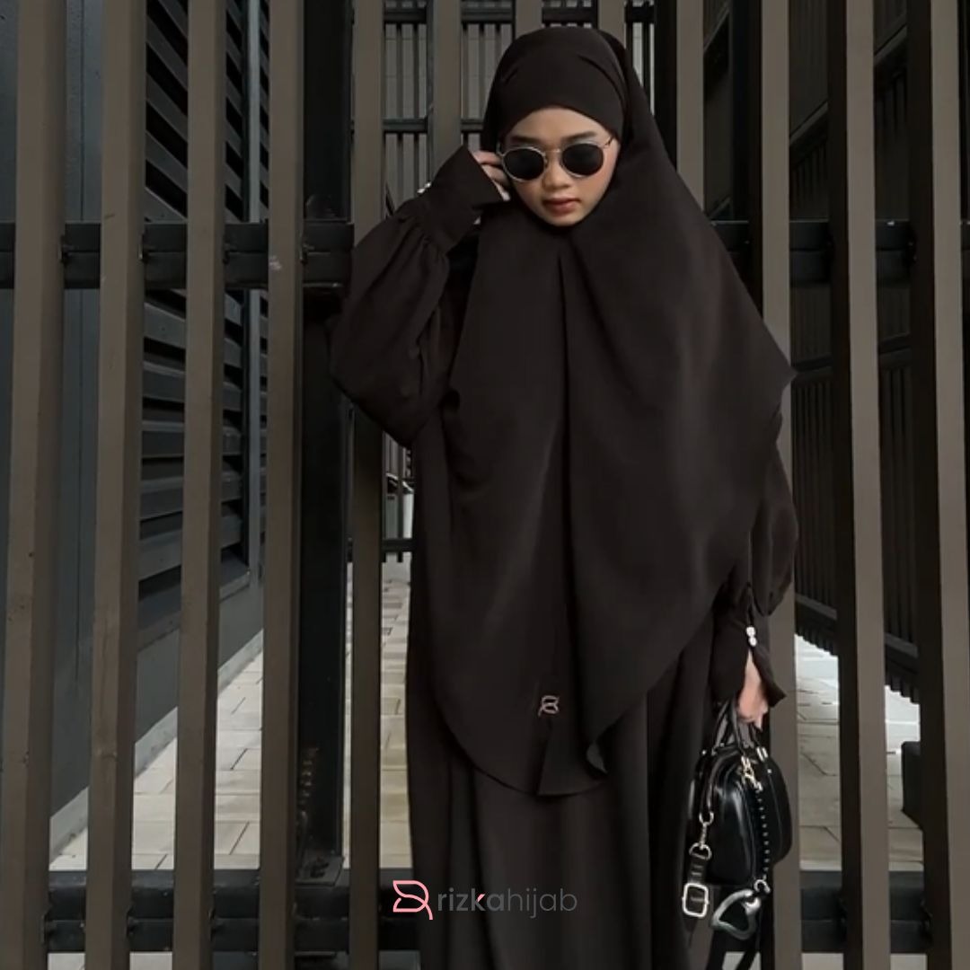 RIZKA HIJAB Jena Abaya Set Khimar Anti UV Khiban Khimar Bandana