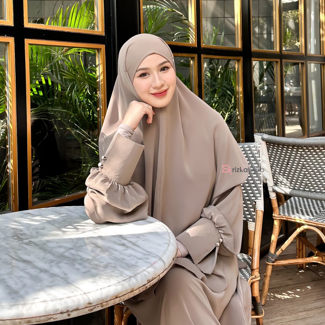 RIZKA HIJAB Jena Abaya Set Khimar Anti UV Khiban Khimar Bandana