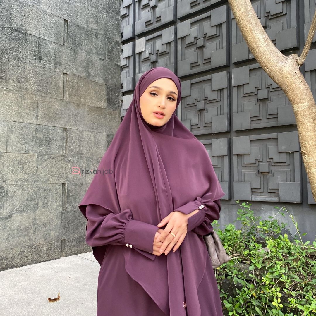 RIZKA HIJAB Jena Abaya Set Khimar Anti UV Khiban Khimar Bandana