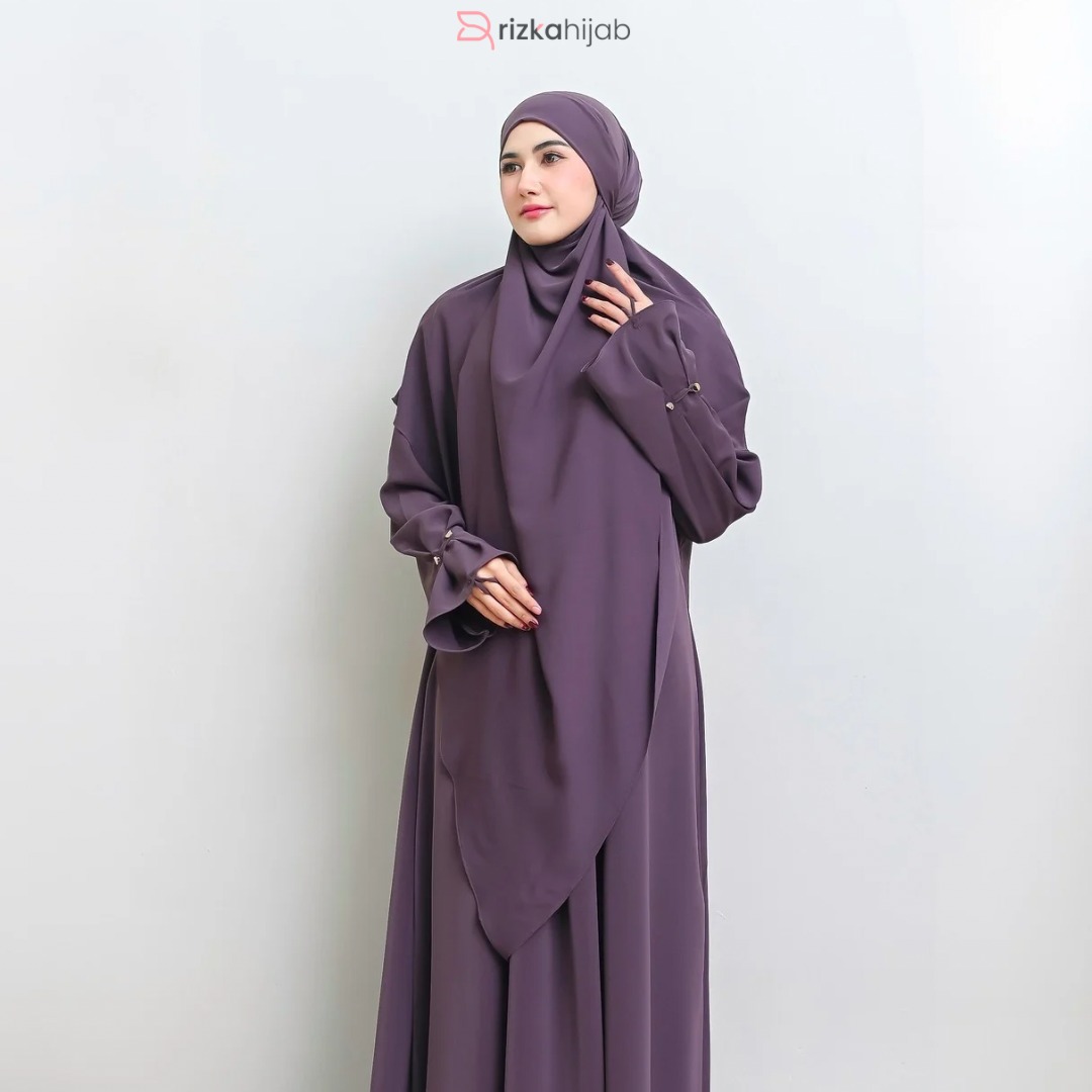 RIZKA HIJAB Saliha Abaya Set French Khimar Gamis Syar'i Turkey Arab Umroh Haji Mewah