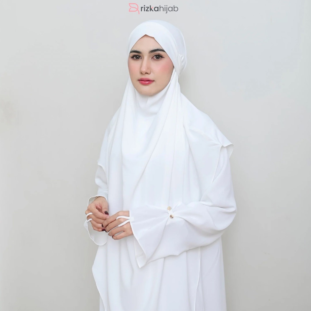 RIZKA HIJAB Saliha Abaya Set French Khimar Gamis Syar'i Turkey Arab Umroh Haji Mewah