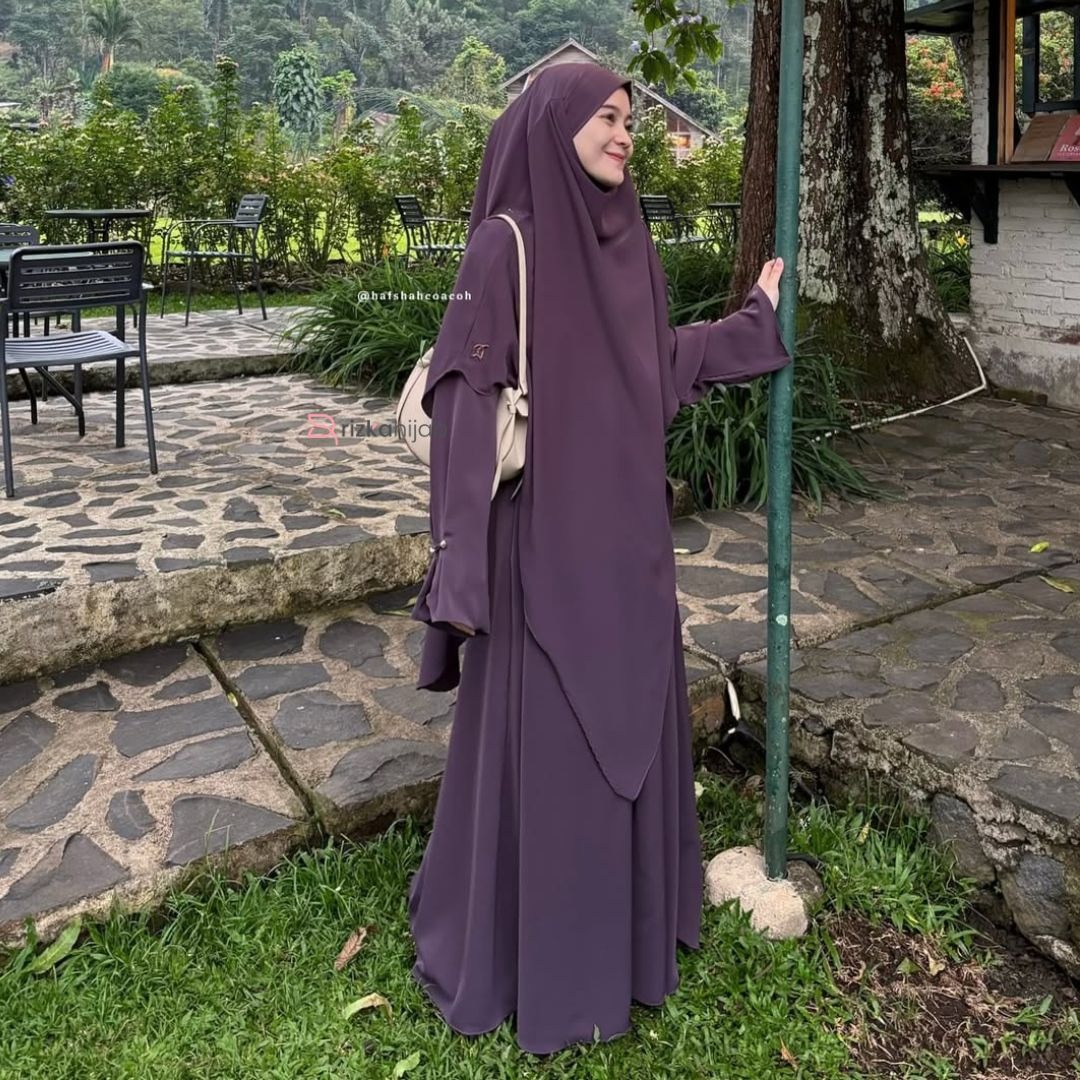 RIZKA HIJAB Saliha Abaya Set French Khimar Gamis Syar'i Turkey Arab Umroh Haji Mewah