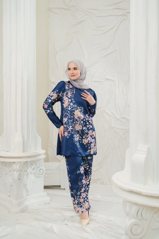 Image of Adeola Scarf - Melayu Series - Leeya Set - One Set - Navy