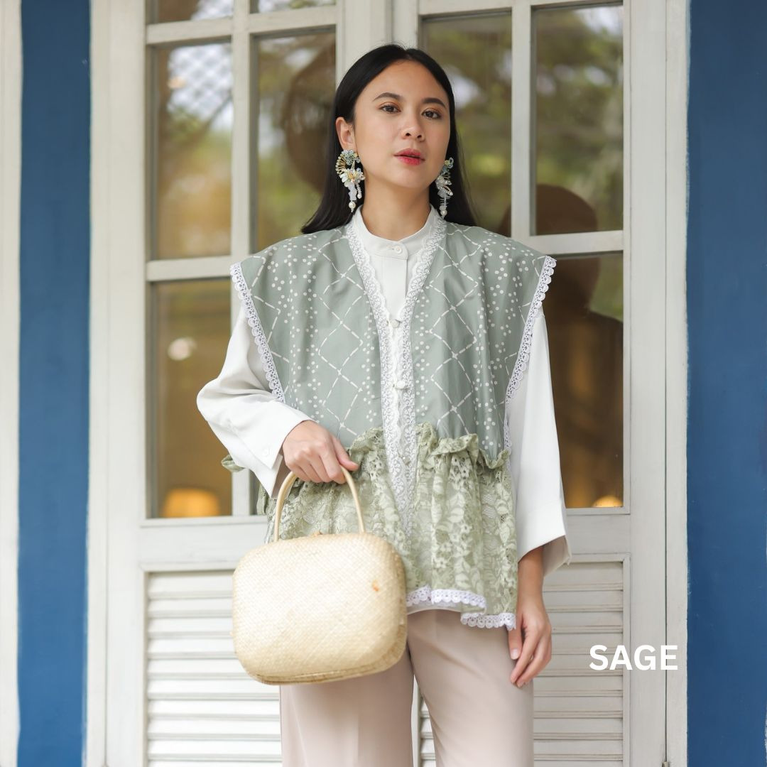 Ethnicmine Jena Vest Outer Kondangan Lace Batik