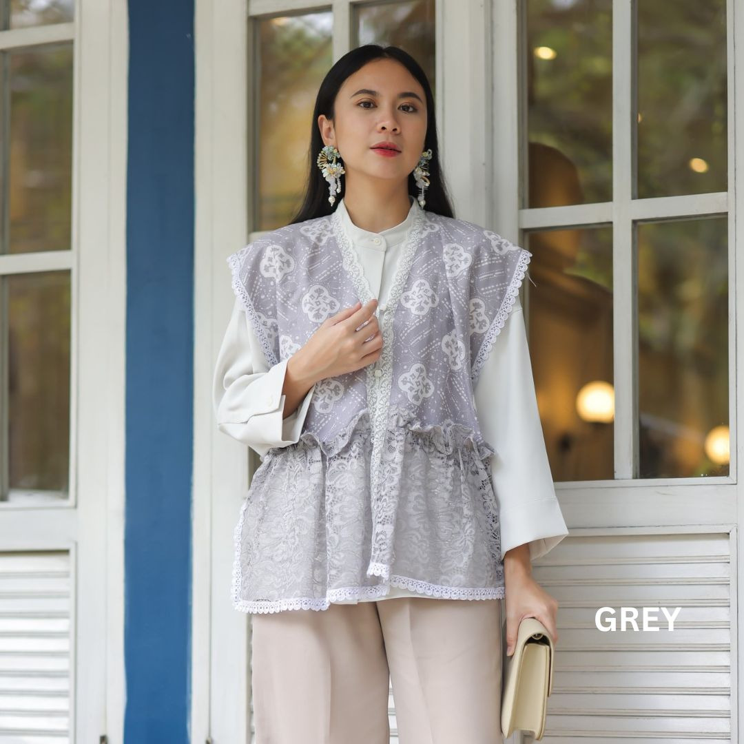 Ethnicmine Jena Vest Outer Kondangan Lace Batik