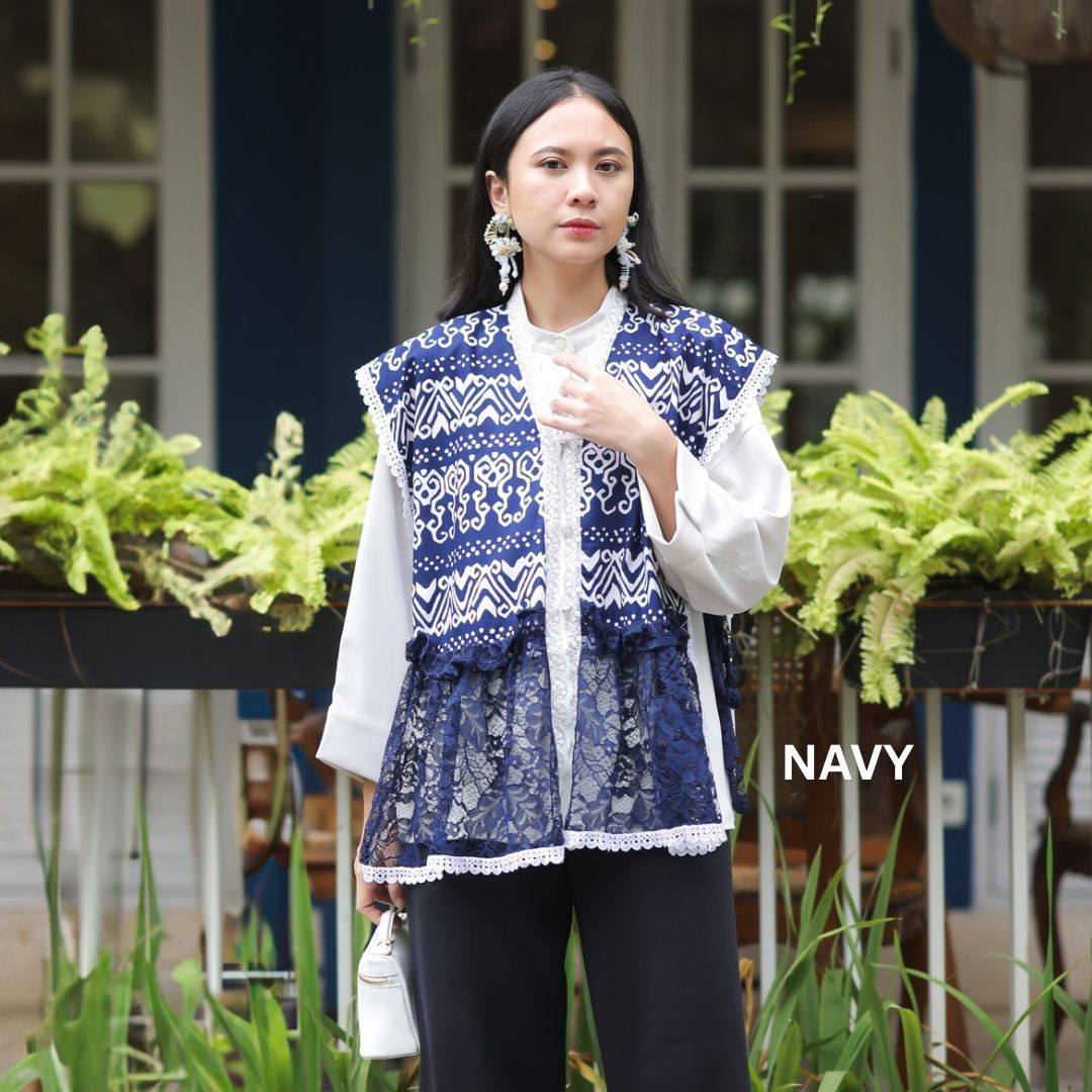 Ethnicmine Jena Vest Outer Kondangan Lace Batik