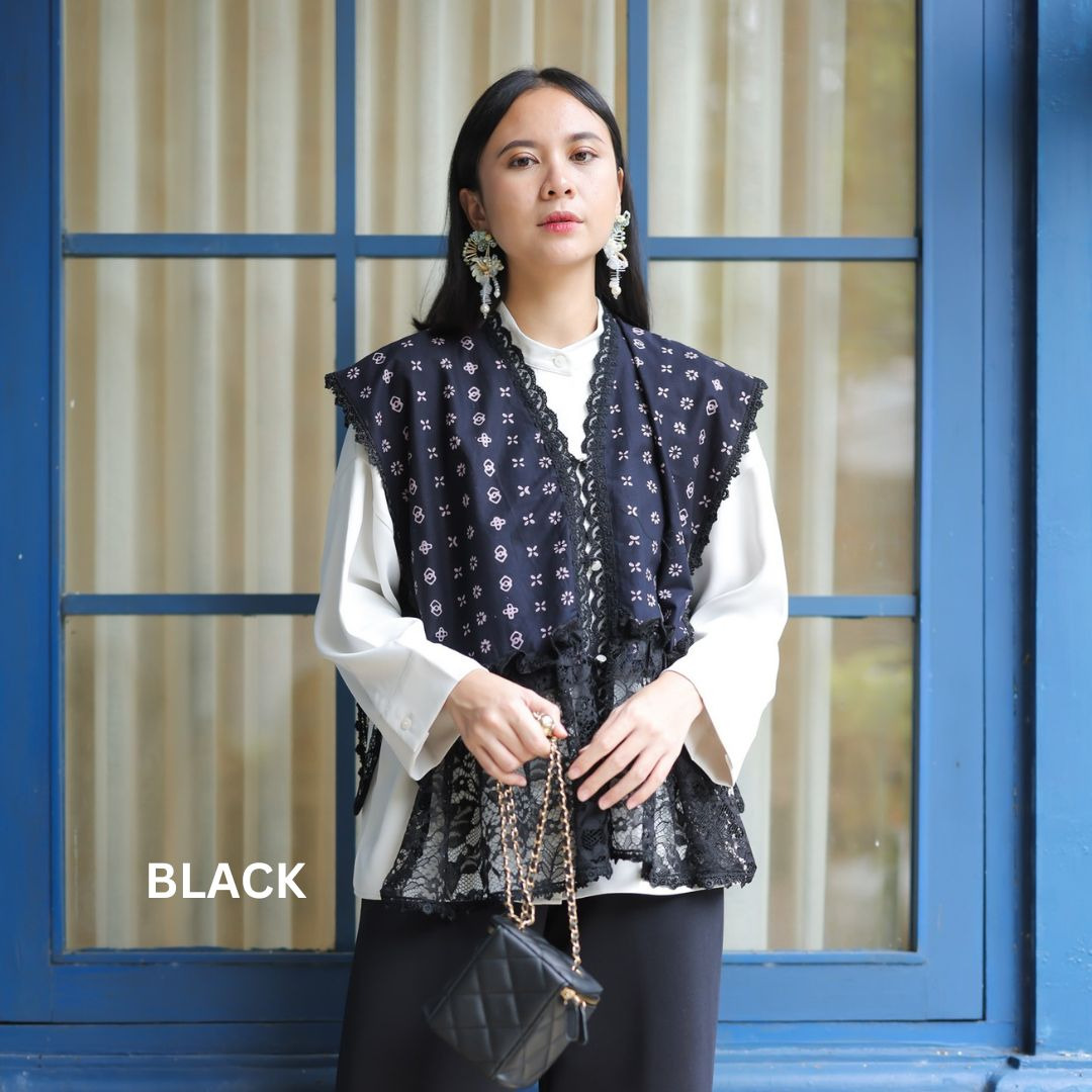 Ethnicmine Jena Vest Outer Kondangan Lace Batik