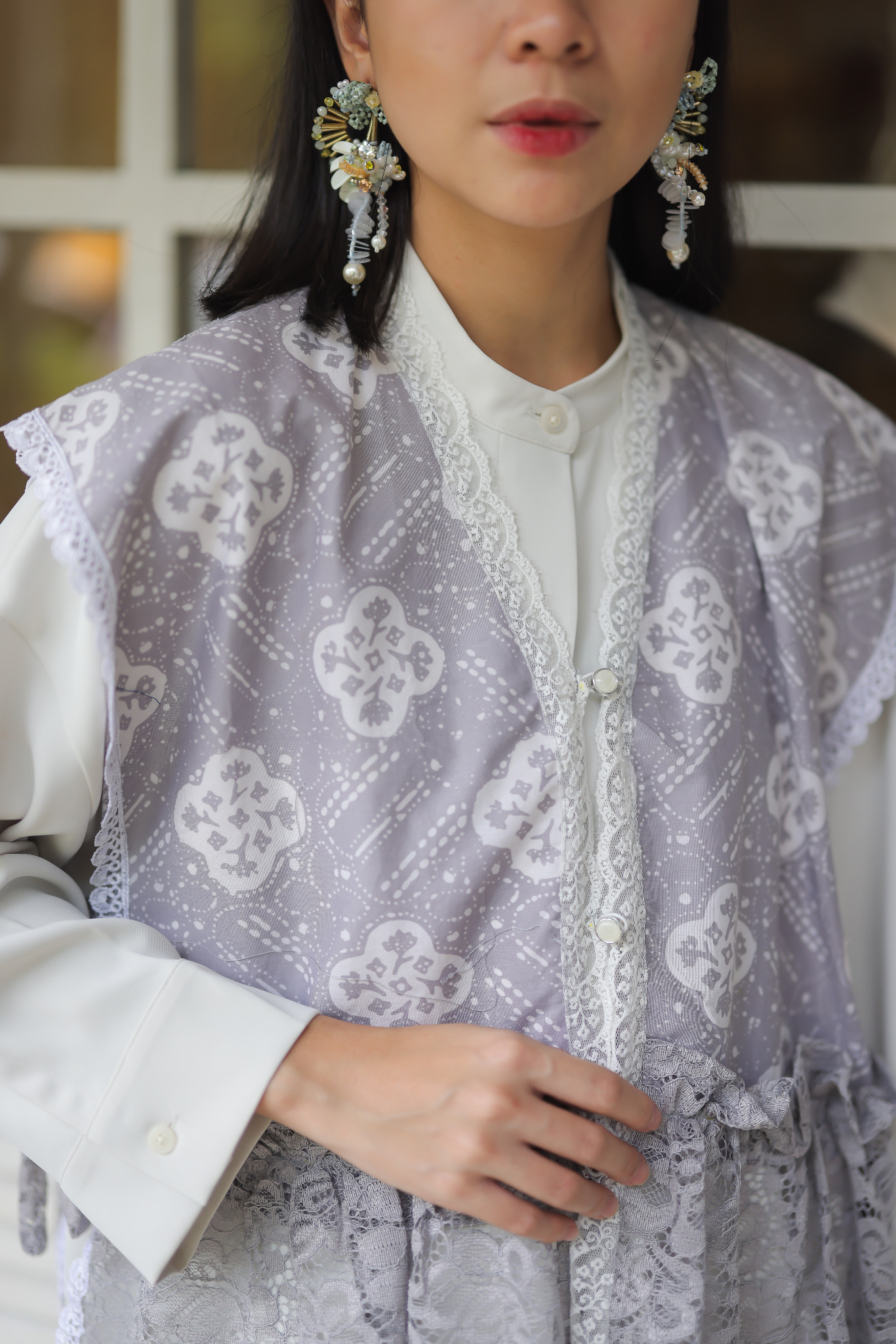 Ethnicmine Jena Vest Outer Kondangan Lace Batik
