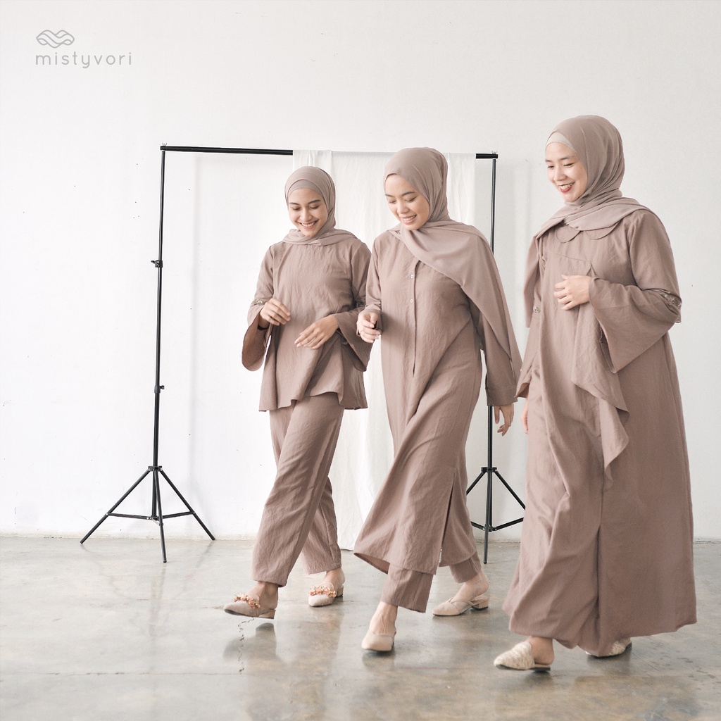 MISTYVORI | Hayya Tunik Oneset Wanita Bahan Linen