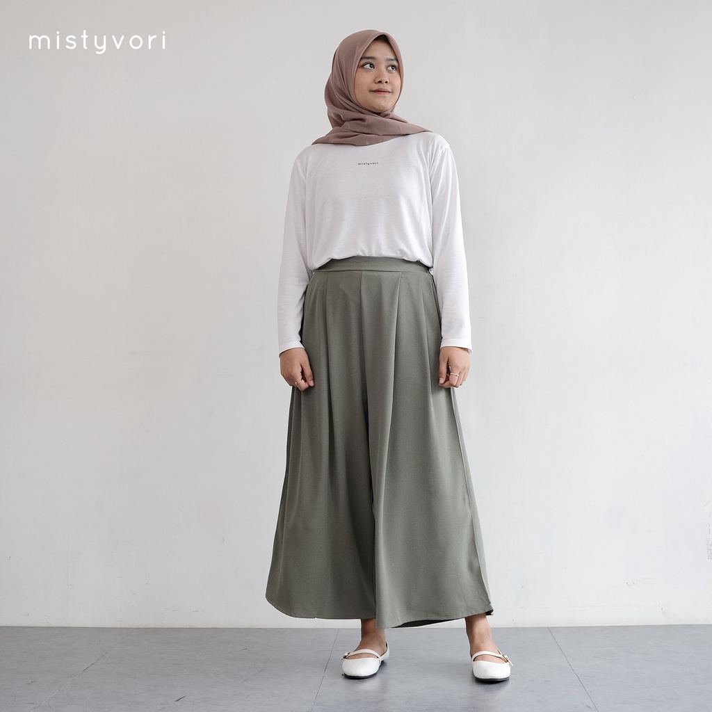 Mistyvori Kia Culottes Bahan Crepe Celana Muslim Panjang Wanita Kulot Bawahan