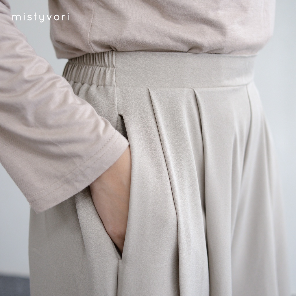 Mistyvori Kia Culottes Bahan Crepe Celana Muslim Panjang Wanita Kulot Bawahan