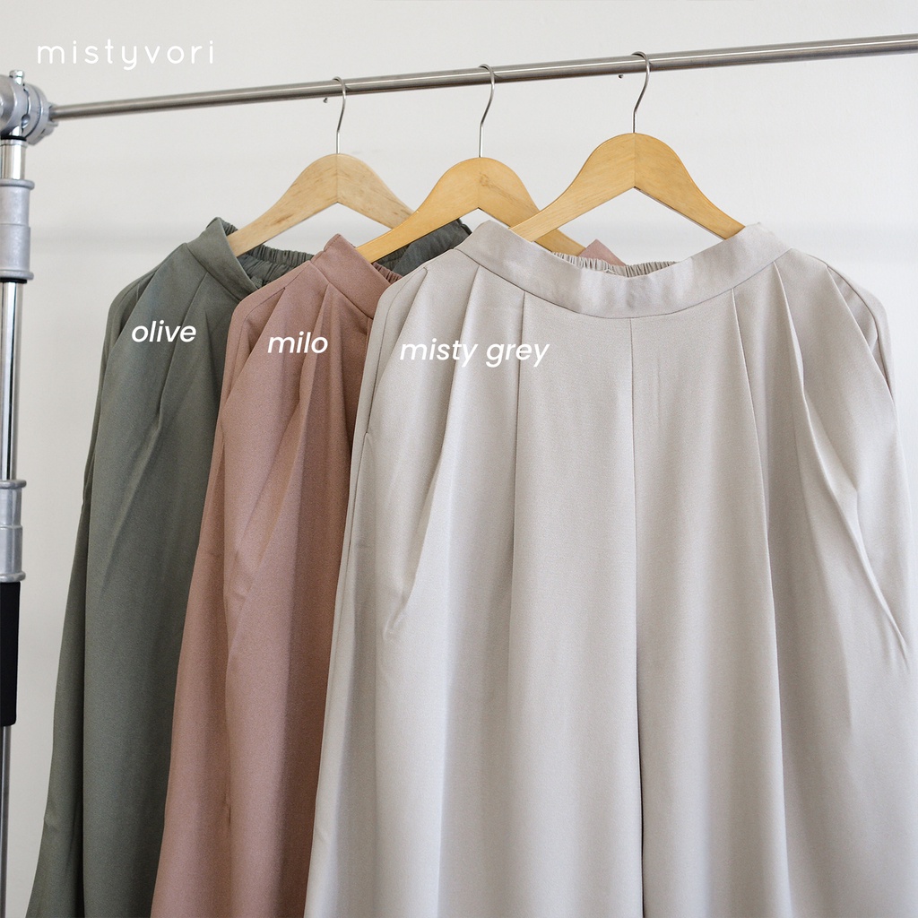 Mistyvori Kia Culottes Bahan Crepe Celana Muslim Panjang Wanita Kulot Bawahan