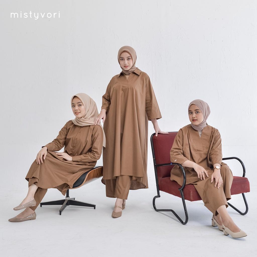 Mistyvori Hera Tunik Vneck Atasan Panjang Wanita Muslim