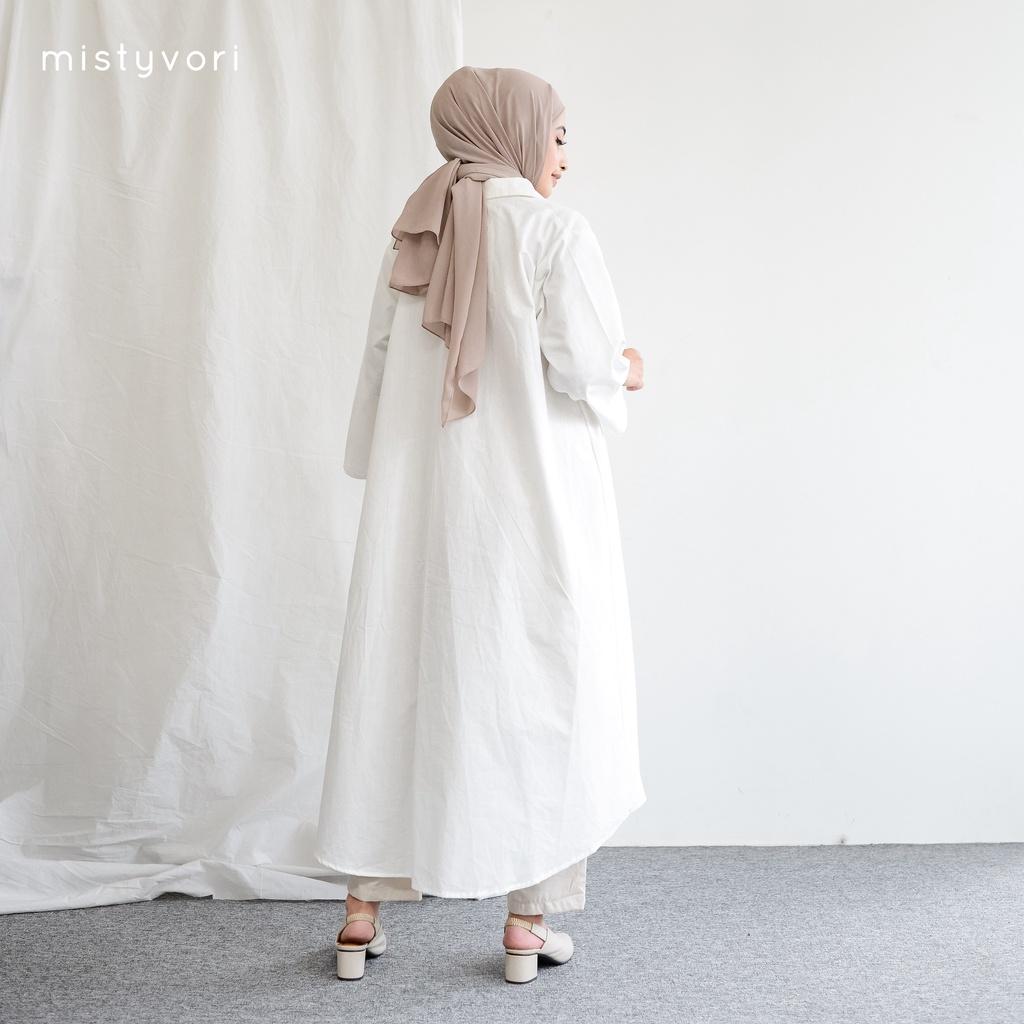 Mistyvori Hera Tunik Vneck Atasan Panjang Wanita Muslim