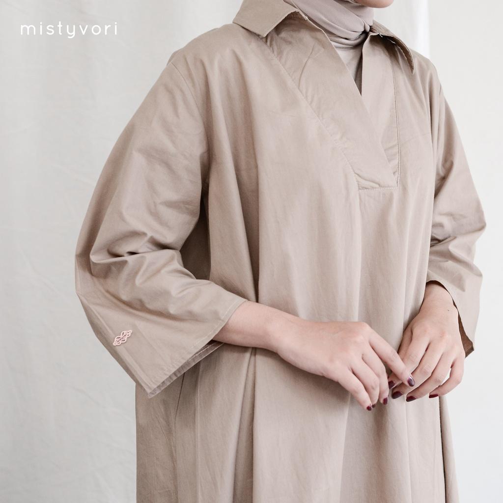 Mistyvori Hera Tunik Vneck Atasan Panjang Wanita Muslim
