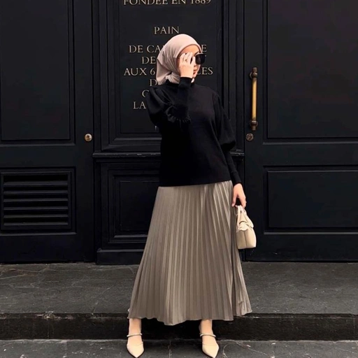 Image of UMBRELLA PLEATS SKIRT - MILAN