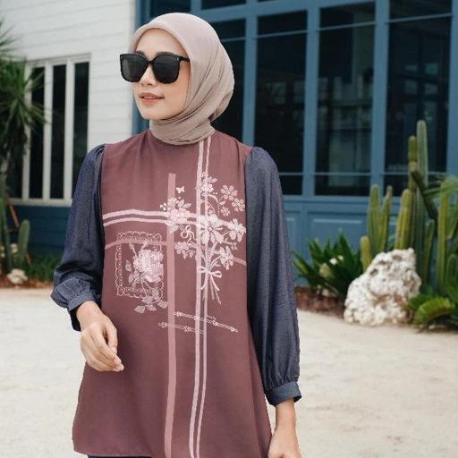 Image of READY Vanilla Hijab - Pixel Blouse