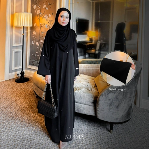 Image of MUTMA-Habibah Abaya OUTER SAJA-Dress Muslim-Haji & Umroh-Woven Seamless-Payet