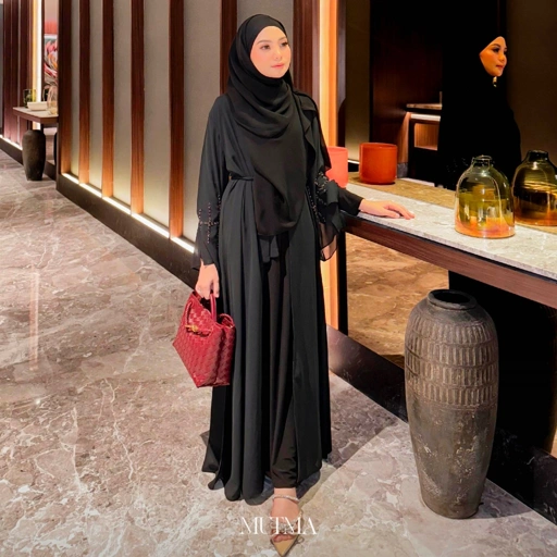 Image of Mutma- YUMNA ABAYA OUTER SAJA - Abaya - Haji & Umroh- Ceruty Premium - Payet - Pakaian Muslim Wanita
