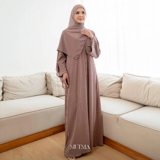 Image of Mutma - CAHAYA DRESS KNIT- Gamis dan Abaya -Abaya Knit- Knit Premium- Pakaian Muslim Wanita