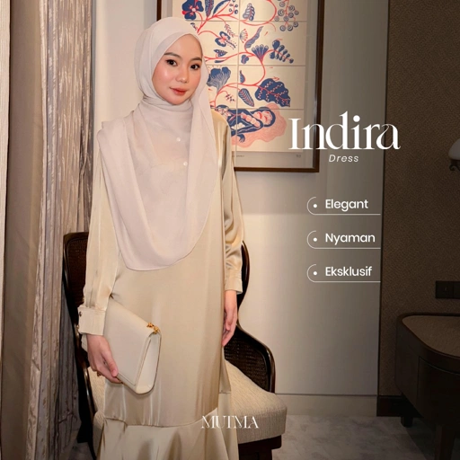 Image of Mutma - INDIRA DRESS - Gamis dan Abaya -Dress- Ruffle -Silk- Pakaian Muslim Wanita