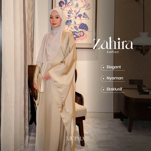 Image of Mutma - ZAHIRA KAFTAN - Gamis dan Abaya - Dress- Kaftan Lebaran- Silk- Pakaian Muslim Wanita