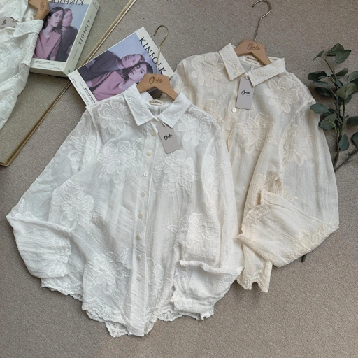 Image of Oclo Bixy Lace Shirt casual brocade dailywear