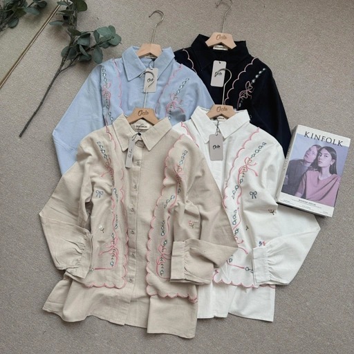 Image of Oclo Nucha Shirt bordir curl casual basic dailywear
