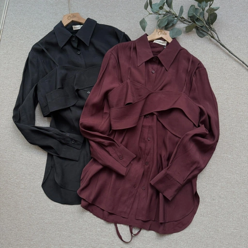 Image of Oclo Kafsa Shirt mix vest casual basic dailywear