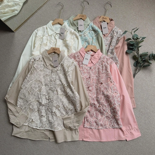 Image of Oclo Chara Shirt Mix Lace casual basic dailywear
