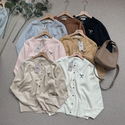 Image of Oclo Cardi Polo Knit Casual Basic Daily Outwear
