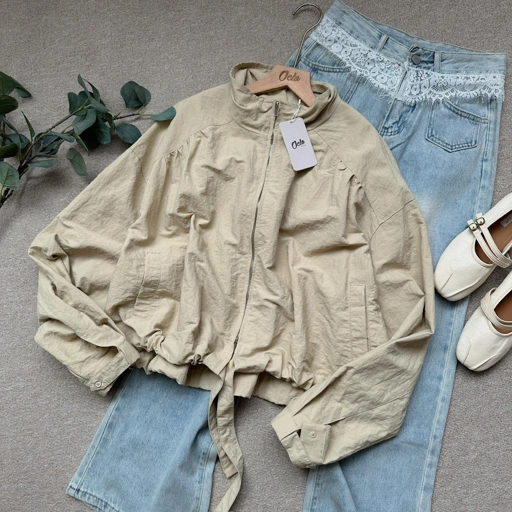 Image of Oclo Khesia Jacket Resleting Oversize Parachute Lengan Panjang Terbaru OCL02928