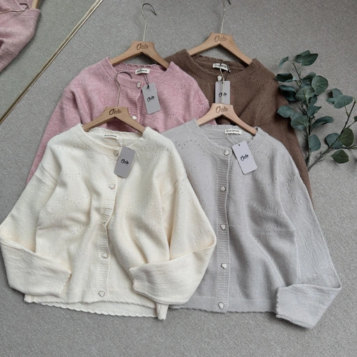 Image of Oclo Oshika Cardi Knit Rajut Sweater Atasan Cardigan Wanita Lengan Panjang OCL02795