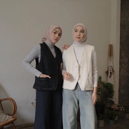 Image of Oclo Asfa Vest Jeans Vintage casual basic daily Outwear