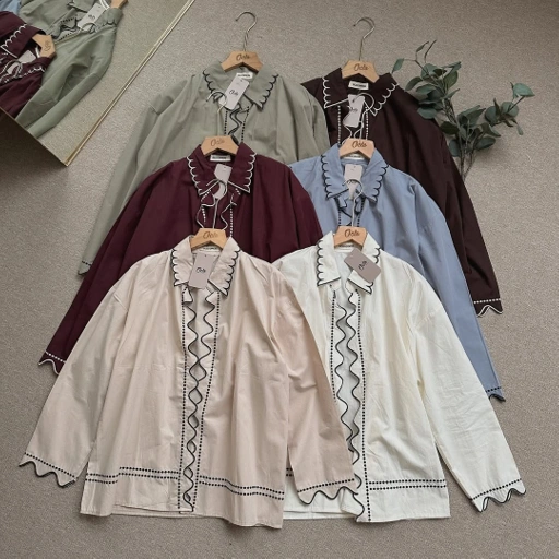 Image of Oclo Colula Shirt Bordir Casual Basic Dailywear