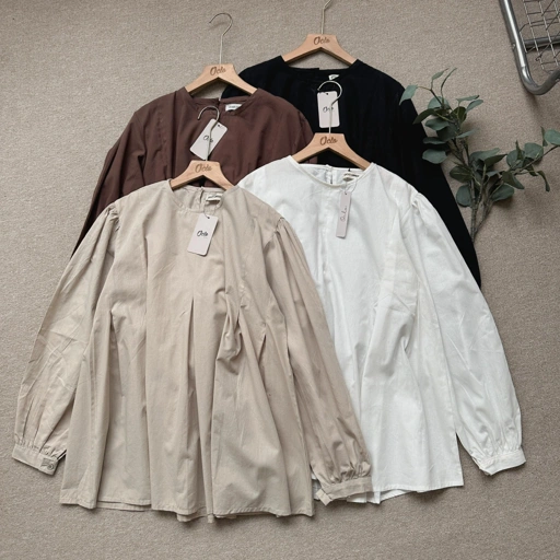 Image of Oclo Femel Blouse Plain Lipit Casual Basic Dailywear